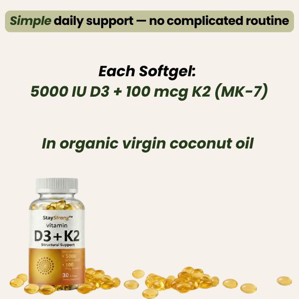 StayStrong™ Vitamin D3 + K2 (MK-7) Softgels